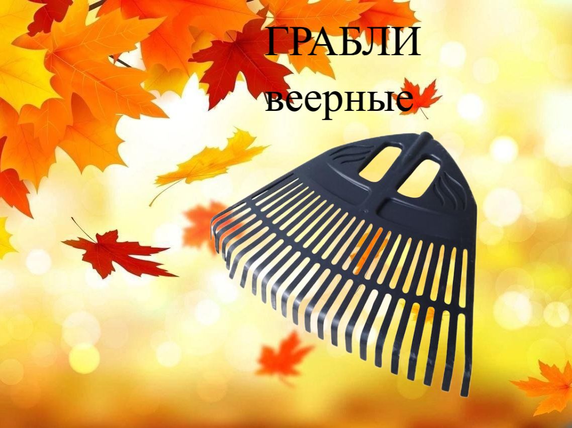 ГРАБЛИ ВЕЕР. ПЛАСТ. "ГАРДЕНИЯ" с ЧЕРЕН. ДЕР.БЕЗ РЕЗ ( 23-зубат/500мм/d=22/115)(730640+571163) С-Р