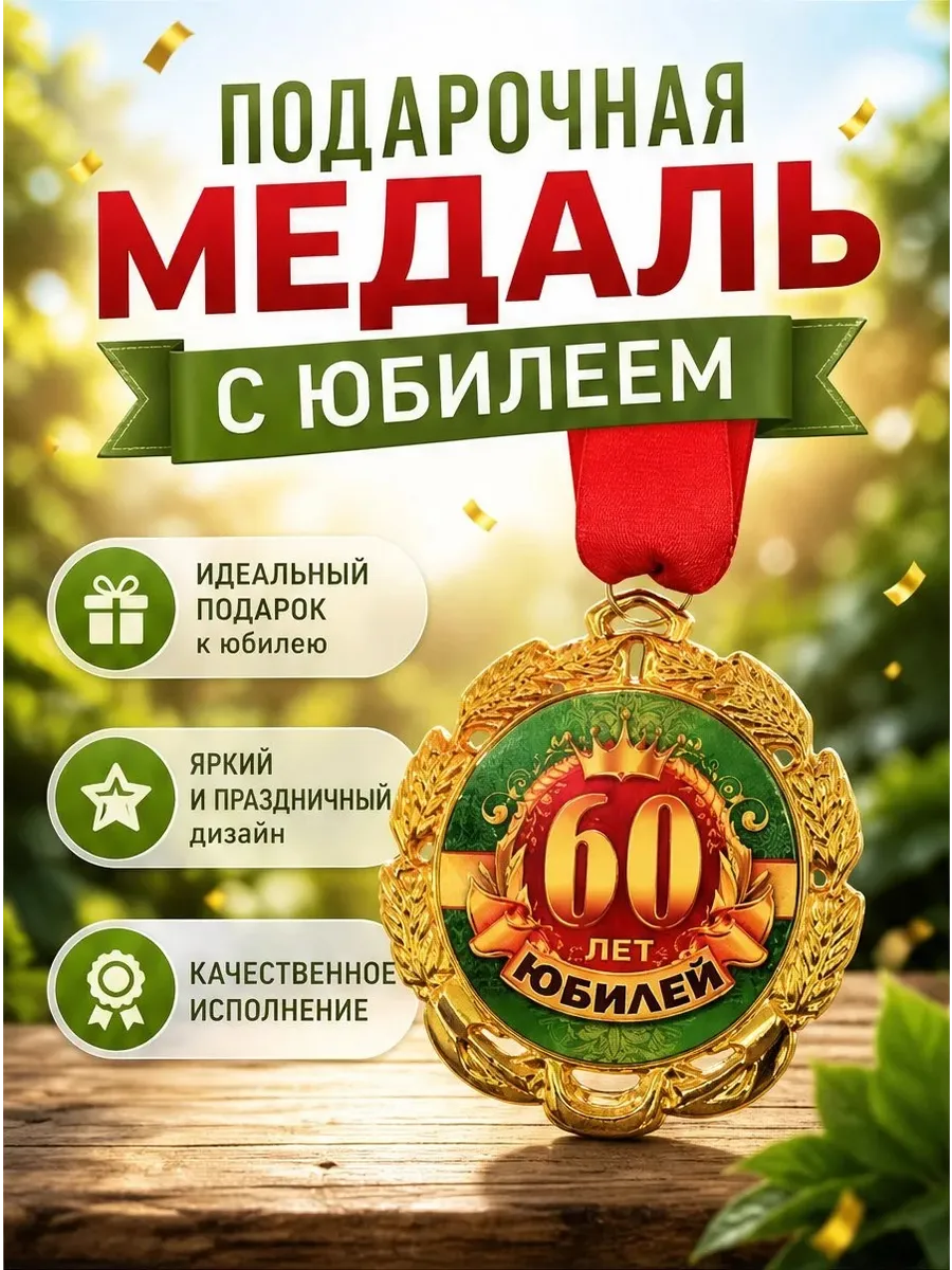 МЕДАЛЬ "ЮБИЛЕЙ 60 ЛЕТ" (1ШТ)