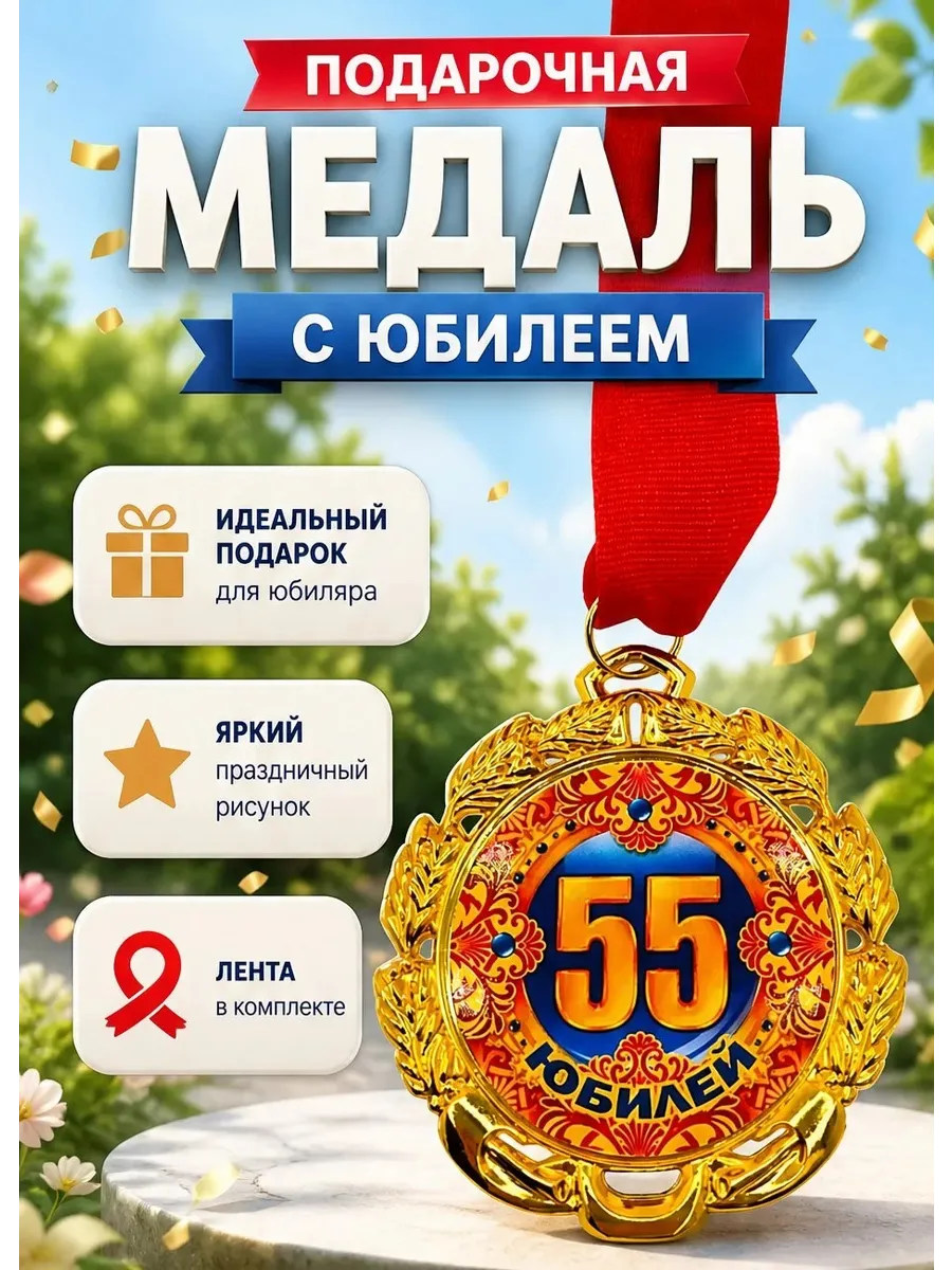 МЕДАЛЬ "55 ЮБИЛЕЙ" (1ШТ)