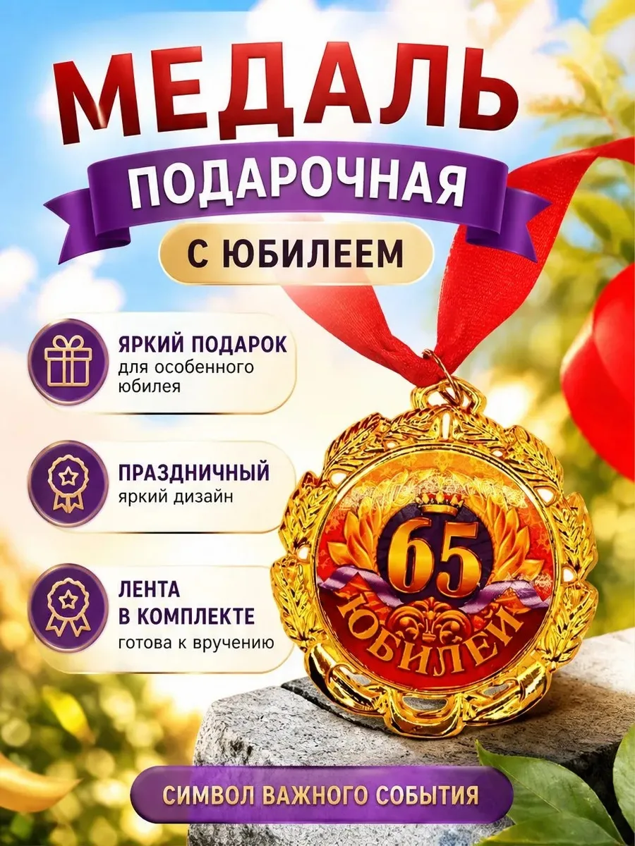 МЕДАЛЬ "65 ЮБИЛЕЙ" (1ШТ)